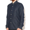 Work LS Shirt Japanese Dots Denim Blue Stone Wash