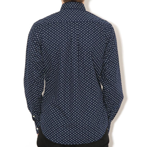 Slim Fit Button Down Shirt Navy Dot