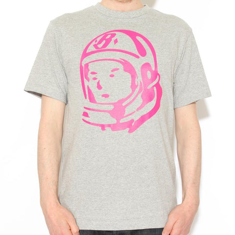 S/S Classic Helmet T Shirt Heather Grey/Raspberry